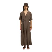рокля,дамски,поли,и,рокли,selected,viva,regular,linen,blend,short,sleeve,long,dress,brown,(chocolate,chip)