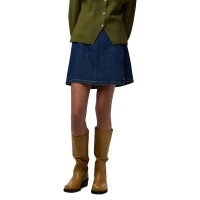 пола,дамски,поли,и,рокли,pieces,flora,wrap,denim,high,waist,short,skirt,blue,(dark,blue,denim)