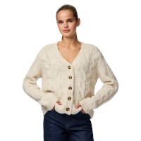 жилетка,дамски,пуловери,дамски,плетени,дрехи,pieces,nina,v,neck,knit,cardigan,white,(birch)