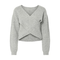 блуза,дамски,пуловери,дамски,плетени,дрехи,pieces,silly,rev,wrap,knit,sweater,grey,(light,grey,melange)