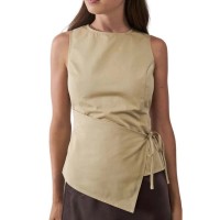тениска,мъжки,тениски,дамски,тениски,balmohk,wrapped,sleeveless,t,shirt,beige,(beige)