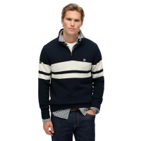 блуза,мъжки,пуловери,дамски,пуловери,superdry,stripe,half,zip,sweater,blue,(eclipse,navy,bone,white)