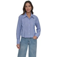 дамски,блузи,dkny,dw3500036,long,sleeve,blouse,blue,(stripped,blue,silver)