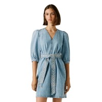 рокля,дамски,поли,и,рокли,pepe,jeans,rowan,3,4,sleeve,short,dress,blue,(denim)