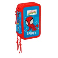 канцеларски,принадлежности,safta,spidey,12.5x19.5x5.5,cm,triple,pencil,case,blue,(multicolor)