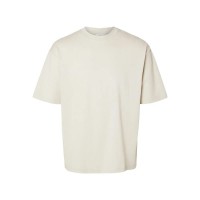 тениска,мъжки,тениски,дамски,тениски,selected,oscar,relax,fit,short,sleeve,t,shirt,refurbished,beige,(oatmeal)