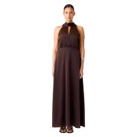 рокля,дамски,поли,и,рокли,yas,thea,sleeveless,long,dress,brown,(coffee,bean)