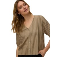 дамски,блузи,vero,moda,rosie,2,4,v,neck,short,sleeve,blouse,brown,(silver,mink,black,pinstripes)