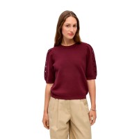 блуза,мъжки,пуловери,дамски,пуловери,object,yuki,knit,short,sleeve,sweater,purple,(windsor,wine,embroidery)