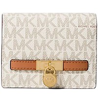 портфейли,и,портмонета,michael,kors,hamilton,moderne,small,woman,wallet,white,(vanilla,acorn)