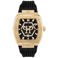 часовник,часовници,philipp,plein,the,hexagon,phantom,44mm,5atm,quartz,analogical,watch,golden,(black,black,gold,mineral)