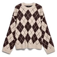 блуза,мъжки,пуловери,дамски,пуловери,vero,moda,halo,sweater,beige,(birch,pattern,choclate,torte)