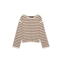 блуза,мъжки,пуловери,дамски,пуловери,vero,moda,noma,sweater,brown,(birch,stripes,cocoa,brown)