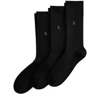 чорапи,мъжки,чорапи,дамски,чорапи,polo,ralph,lauren,449p22327,crew,socks,3,pairs,black,(black)