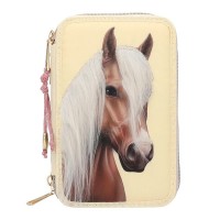 канцеларски,принадлежности,miss,melody,triple,with,horse,head,application,pencil,case,yellow,(light,yellow)