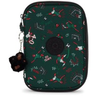 ученически,принадлежности,kipling,100,pens,pencil,case,green,(soccer,print)