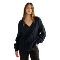 блуза,мъжки,пуловери,дамски,пуловери,wrangler,v,neck,cable,knit,sweater,blue,(dark,sapphire)