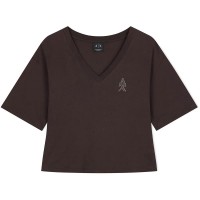 фланелка,с,къс,ръкав,дамски,топове,armani,exchange,xw002956,af10356,short,sleeve,top,brown,(antagonist)