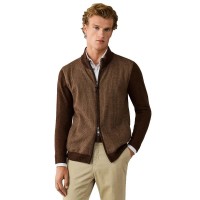 блуза,мъжки,пуловери,дамски,пуловери,hackett,hm7000255,full,zip,sweater,brown,(nut,brown)