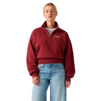 блуза,дамски,блузи,levi´s,®,vintage,80s,graphic,half,zip,sweatshirt,red,(warm,cabernet)