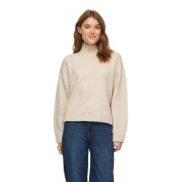 блуза,мъжки,пуловери,дамски,пуловери,vila,sia,high,neck,sweater,beige,(birch,detail,melange)