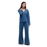 пижама,дамски,пижами,tommy,hilfiger,uw0uw06690,long,sleeve,pyjama,blue,(aegean,sea)