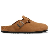 сандали,мъжки,сандали,дамски,сандали,и,чехли,birkenstock,boston,suede,leather,narrow,sandals,brown,(dark,tea)