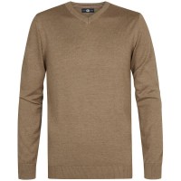 блуза,мъжки,пуловери,дамски,пуловери,petrol,industries,m,ros,kwv200,v,neck,sweater,brown,(oak)