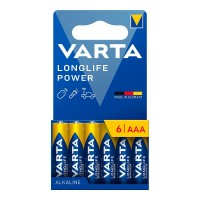 батерии,varta,longlife,power,aaa,lr03,alkaline,batteries,6,units,clear,(multicolor)