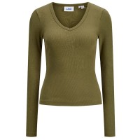 тениска,мъжки,тениски,дамски,тениски,jack,&,jones,freya,straight,fit,jjxx,long,sleeve,v,neck,t,shirt,green,(burnt,olive)