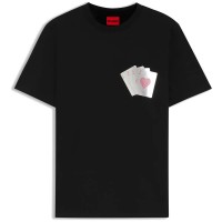 тениска,мъжки,тениски,дамски,тениски,hugo,dahr,10268981,red,short,sleeve,t,shirt,black,(black)