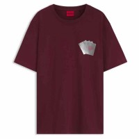 тениска,мъжки,тениски,дамски,тениски,hugo,dahr,10268981,red,short,sleeve,t,shirt,red,pink,(dark,pink)