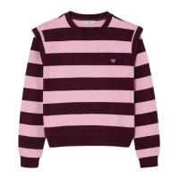 блуза,мъжки,пуловери,silbon,shoulder,pads,stripes,sweatshirt,red,pink,(pink,burgundy)