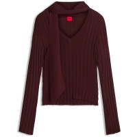 блуза,мъжки,пуловери,дамски,пуловери,hugo,selodina,10281990,red,sweater,brown,(brown,overflow)