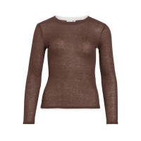тениска,мъжки,тениски,дамски,тениски,vila,elianne,long,sleeve,t,shirt,brown,(coffee,bean,snow,white)