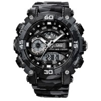 часовник,часовници,q&q,gw87j006y,52mm,10atm,quartz,analogue,digital,watch,silver,(green,black,mineral)