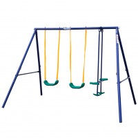 muwo,tabalu,play,frame,with,2,swings,and,seesaw