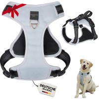 favvity,pet,padded,reflective,anti,pull,dog,harness,grey