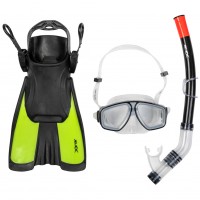 плувни,аксесоари,jelex,deepsea,snorkelling,gear,with,fins,green