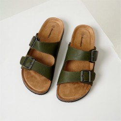 сандали,мъжки,сандали,threadbare,men's,slip,on,two,buckle,strap,flat,sandals,khaki