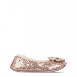 чехли,дамски,обувки,linea,sequin,ballerina,slipper,rose,gold
