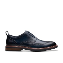 clarks,men,s,brogues,navy,leather