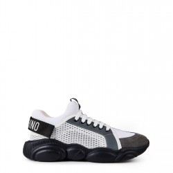 Маратонки MOSCHINO Mesh Teddy Low Top Trainers - White/Grey маратонки,маратонки,за,училище,ученически,обувки,мъжки,маратонки,moschino,mesh,teddy,low,top,trainers,white,grey