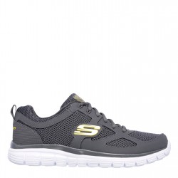 skechers,flex,burns,agoura,mens,trainers,charcoal