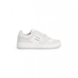 маратонки,мъжки,маратонки,tommy,jeans,retro,leather,basket,trainers,white,ltgrey