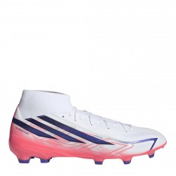 Мъжки футболни бутонки adidas F50 Hyperfast League Mid Firm Ground Football Boots Mens - White/Coral мъжки,футболни,бутонки,мъжки,маратонки,всички,футболни,обувки,футболни,обувки,за,мек,терен,футболни,обувки,за,твърд,терен,adidas,f50,hyperfast,league,mid,f