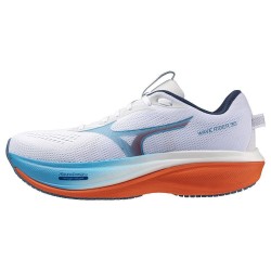 Маратонки Mizuno Mens Wave Rider 30 Road Running Shoes - White/Blue Jwl маратонки,мъжки,обувки,за,тренировка,лека,атлетика,mizuno,men,s,wave,rider,30,road,running,shoes,white,blue,jwl