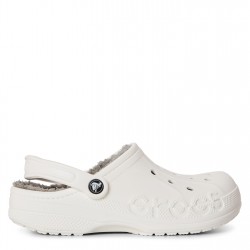 пантофи,чехли,crocs,women's,baya,lined,mule,slippers,white,grey