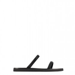 сандали,emporio,armani,women's,2,strap,flat,sandals,black