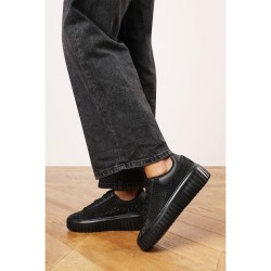маратонки,дамски,маратонки,wheres,that,from,lace,up,trainer,with,diamante,pattern,and,chunky,sole,black